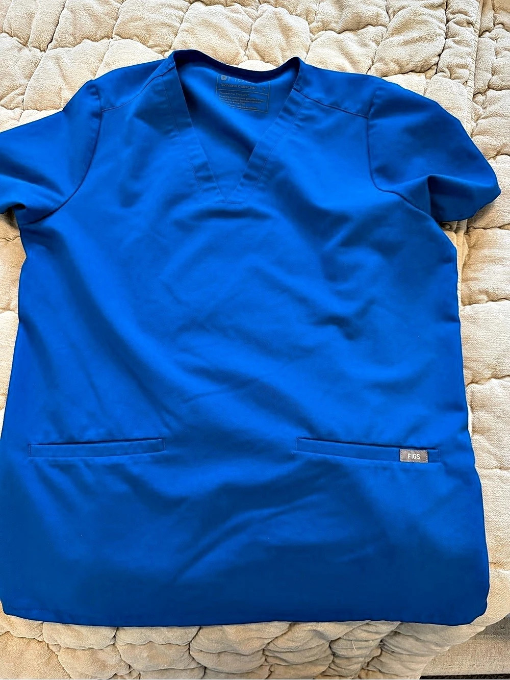 FIGS Casma Scrub Top Royal Blue Size Medium